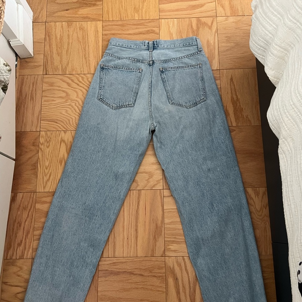 Agolde Light Blue Denim Jeans Criss Cross Button - Picture 3 of 3